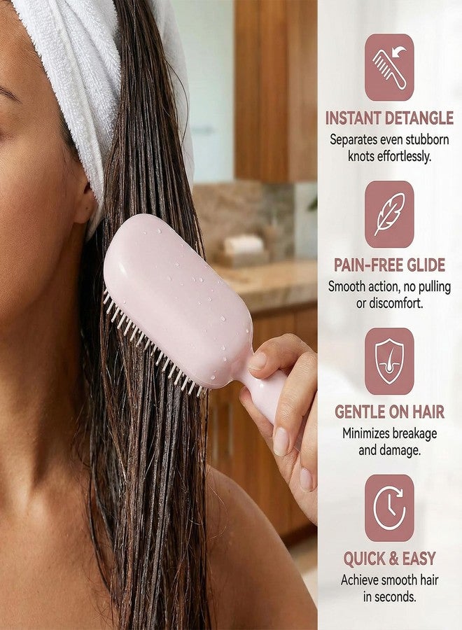 Plman 2PCS Retractable Cushion Massage Comb, Self Cleaning Hair Brush for Women, Anti-Static Massage Comb for Reduces Breakage, Smooth Clean Detangling Comb, Pull Ring Hair Brush for All Hair Types - Image 4